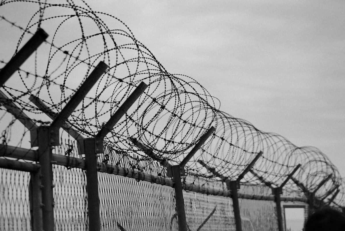 Barbed wire fence, evoking the US Army base origins of budae jjigae