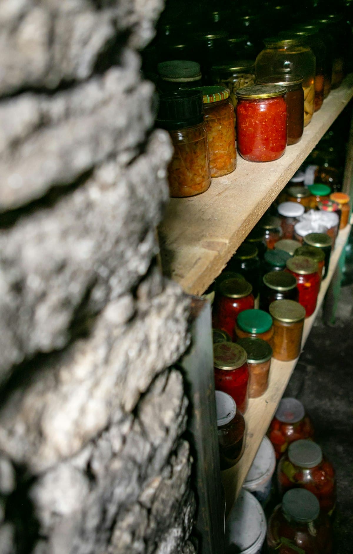 Jars of soy-braised food on a table