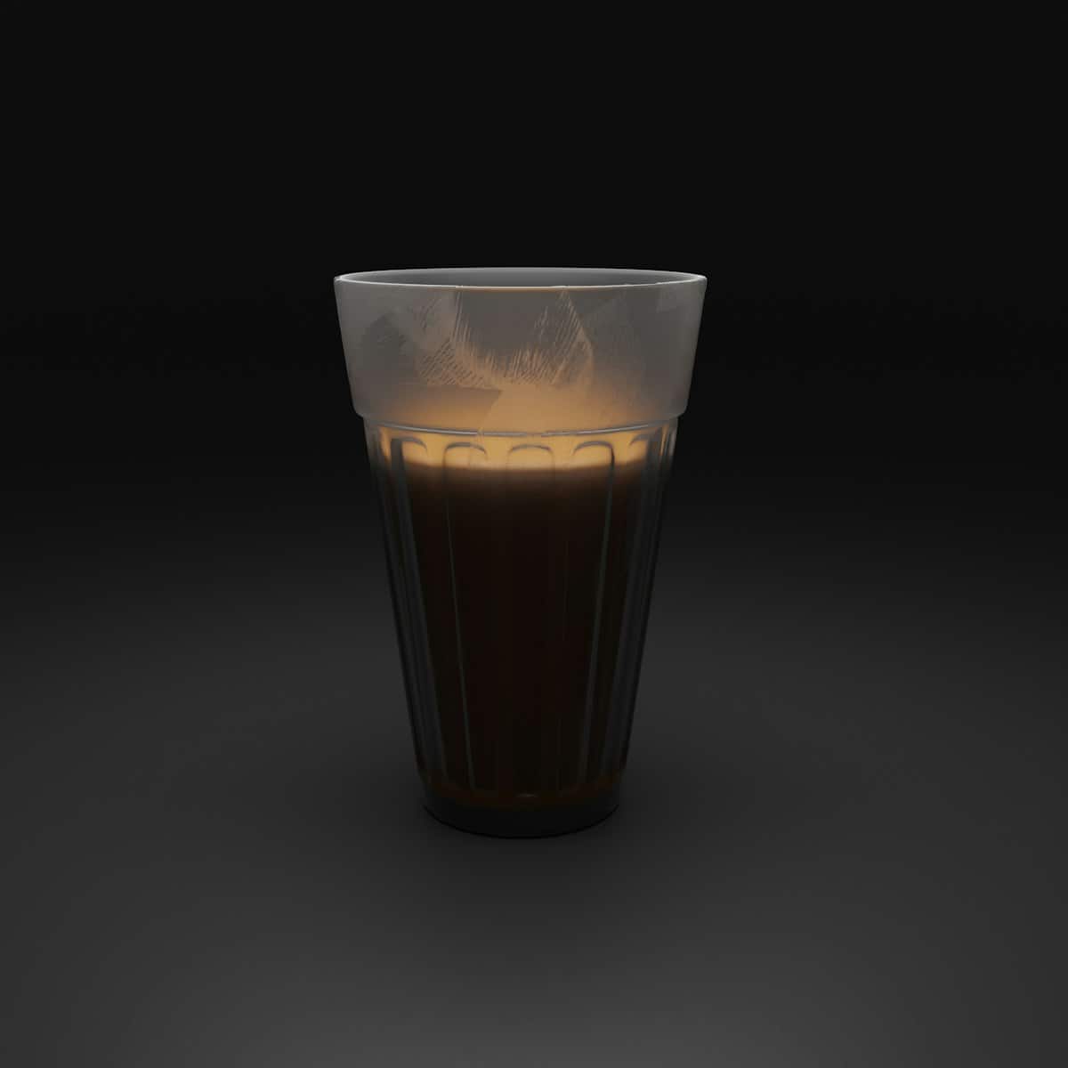 A glass of amber roasted barley tea